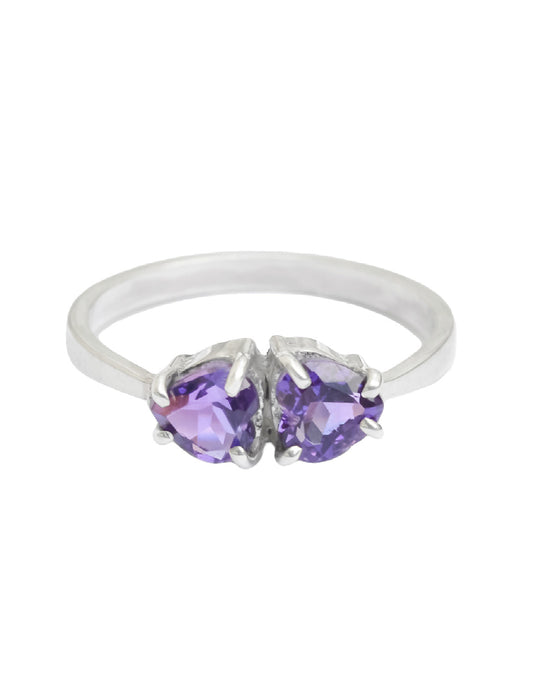 Anillo corazones amatistas Aimi Plata .925