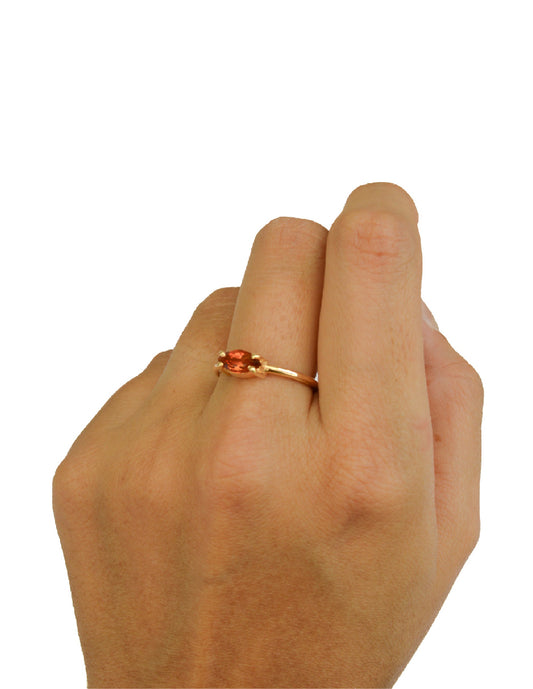 Anillo citrino Citrinus Plata .925 con Chapa de Oro 14k