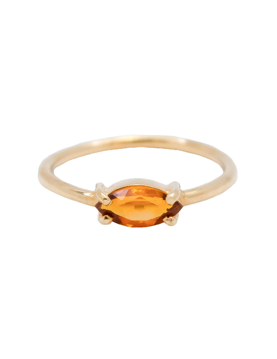 Anillo citrino Citrinus Plata .925 con Chapa de Oro 14k