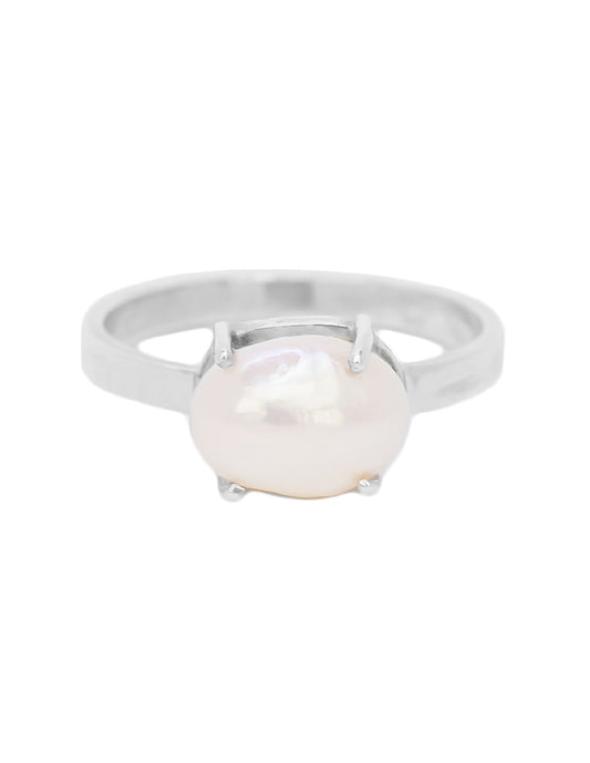 Anillo Perla con perla ovalada Plata .925