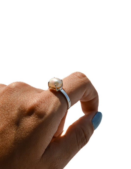 Anillo Perla con perla ovalada Plata .925