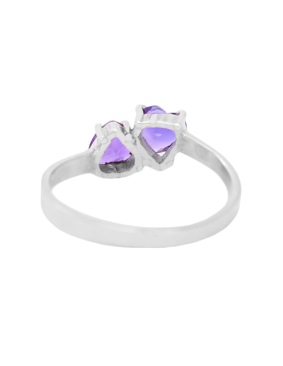 Anillo corazones amatistas Aimi Plata .925