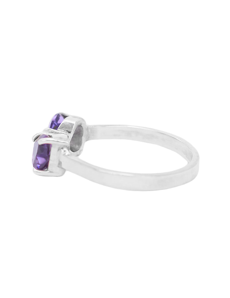 Anillo corazones amatistas Aimi Plata .925