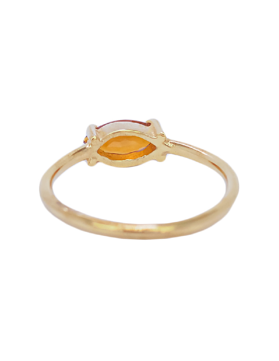 Anillo citrino Citrinus Plata .925 con Chapa de Oro 14k