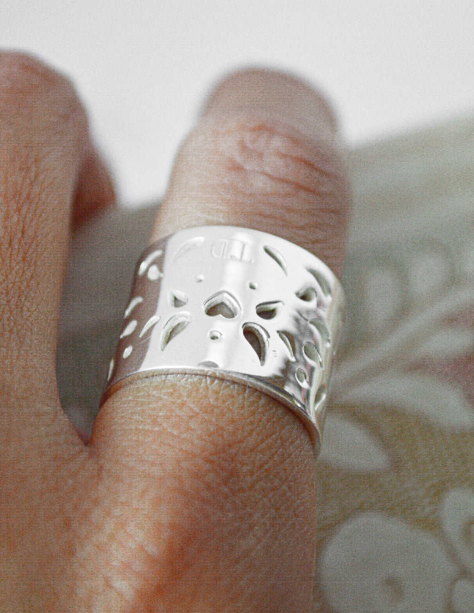 Anillo papel picado Quetzalcóatl Plata .925