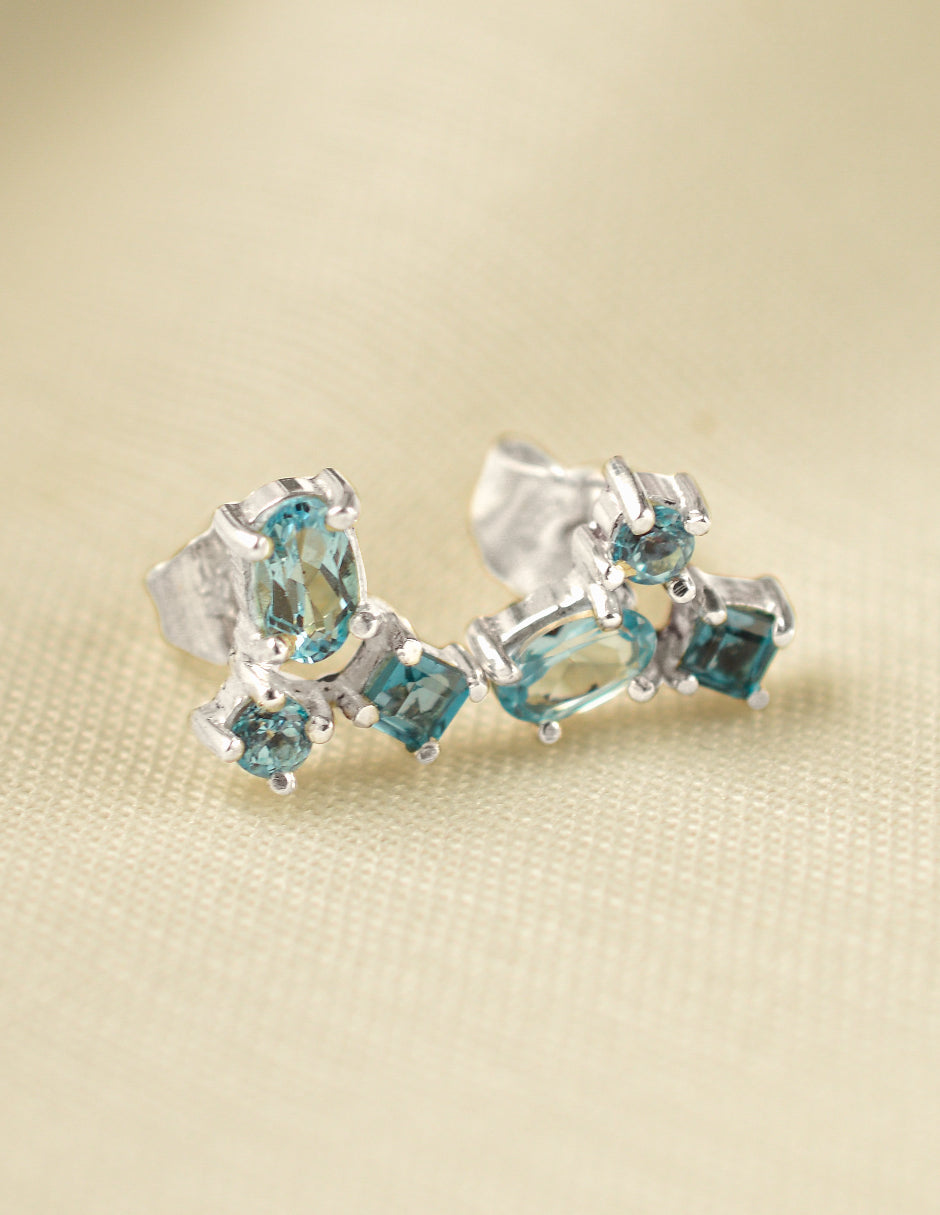 Aretes piedras naturales Space Plata .925