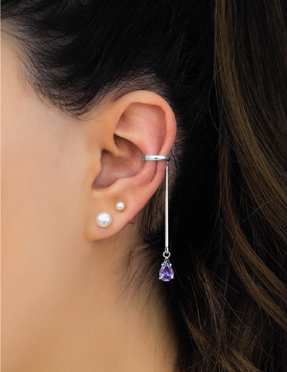 Aretes Perla Plata .925