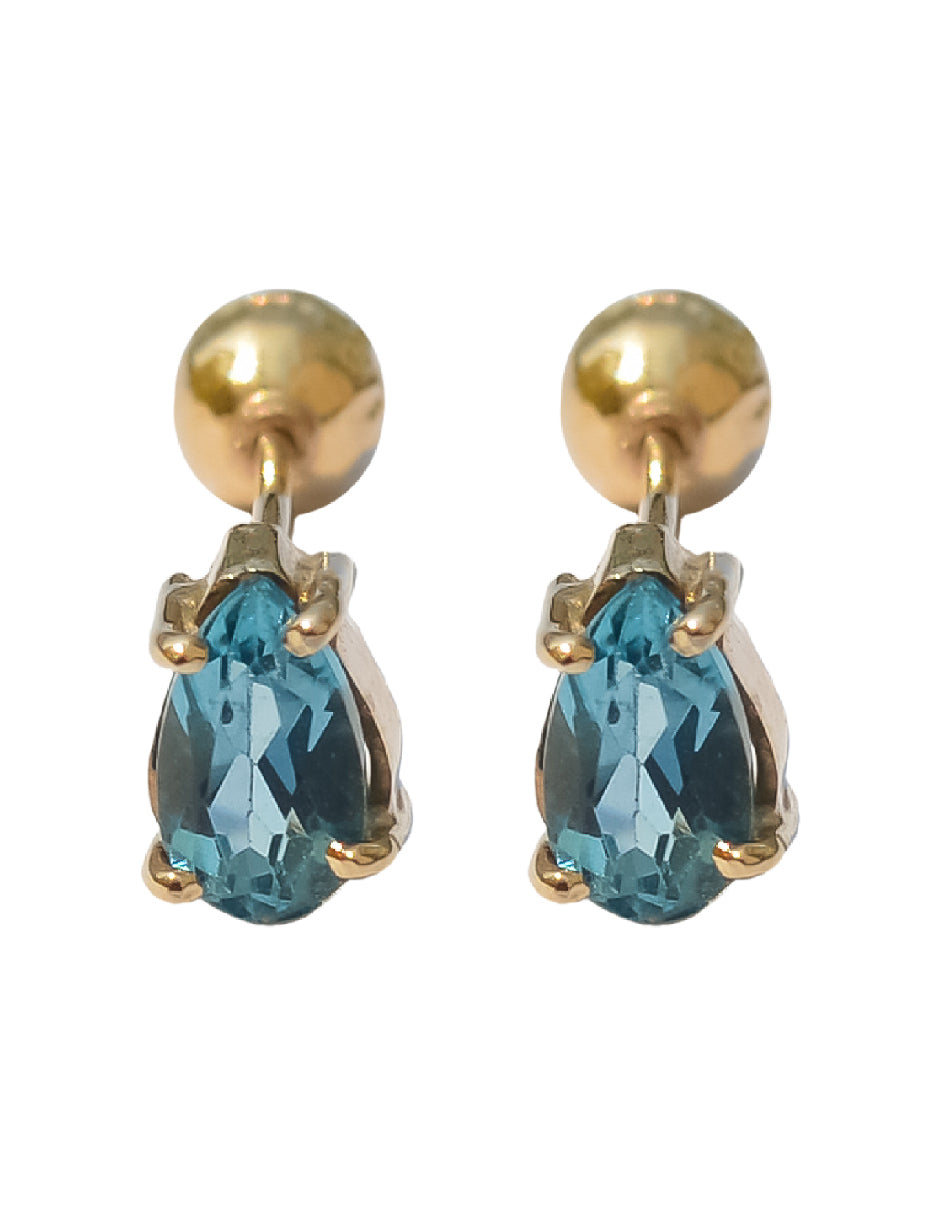 Aretes topacios Atasi en oro de 14 k.
