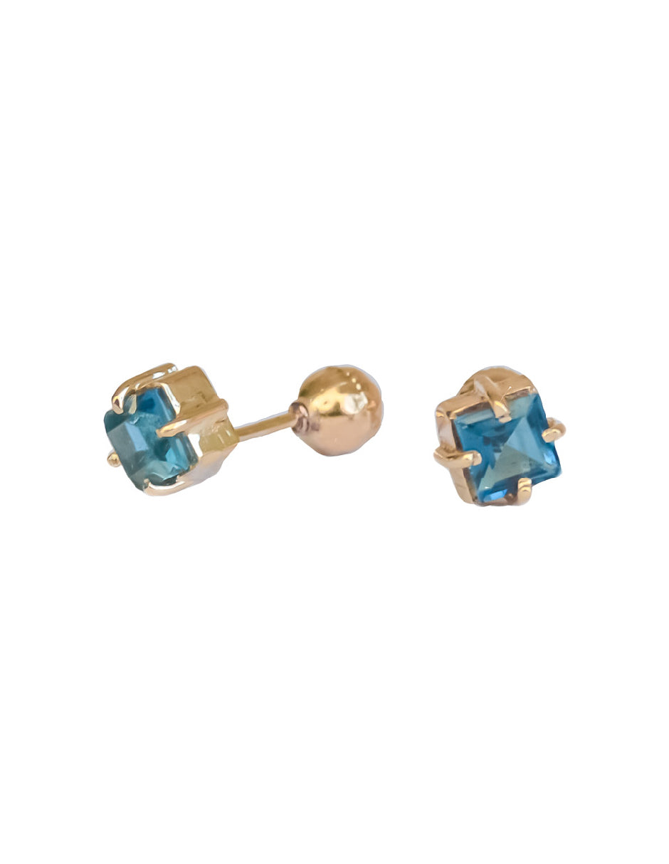 Aretes topacios Atasi en oro de 14 k.