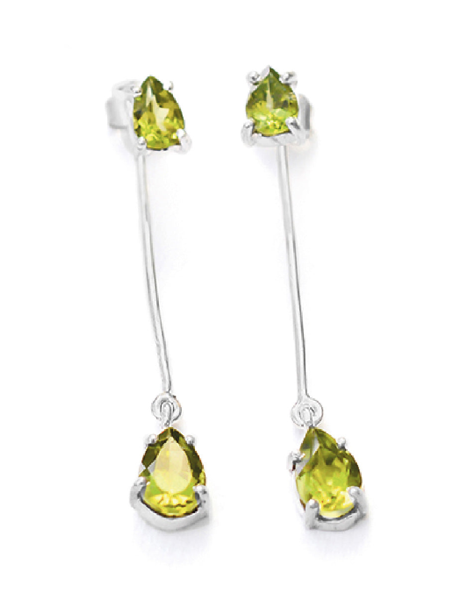 Aretes dobles piedras naturales Celine Plata .925