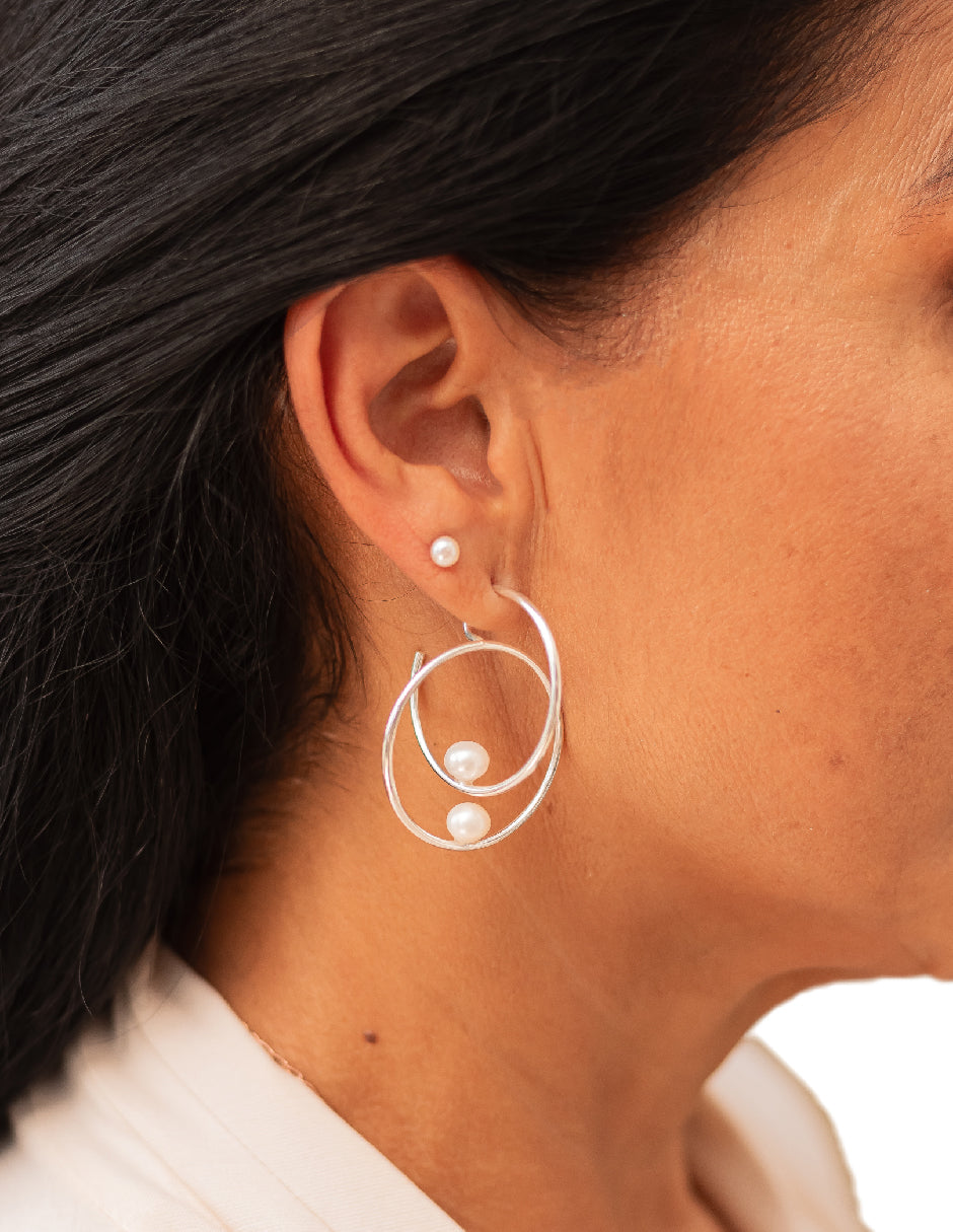 Aretes de Perlas Julieta en Plata 925