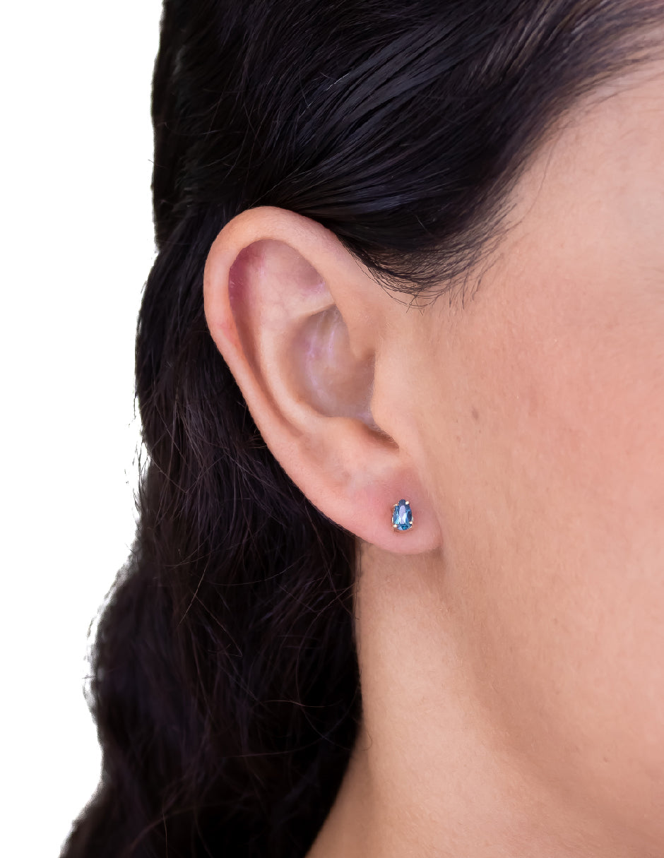 Aretes topacios Atasi en oro de 14 k.