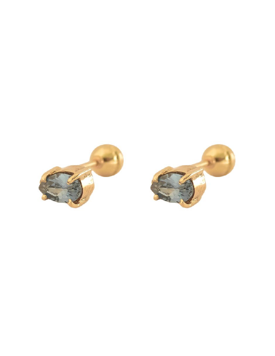 Aretes topacios Atasi en oro de 14 k.
