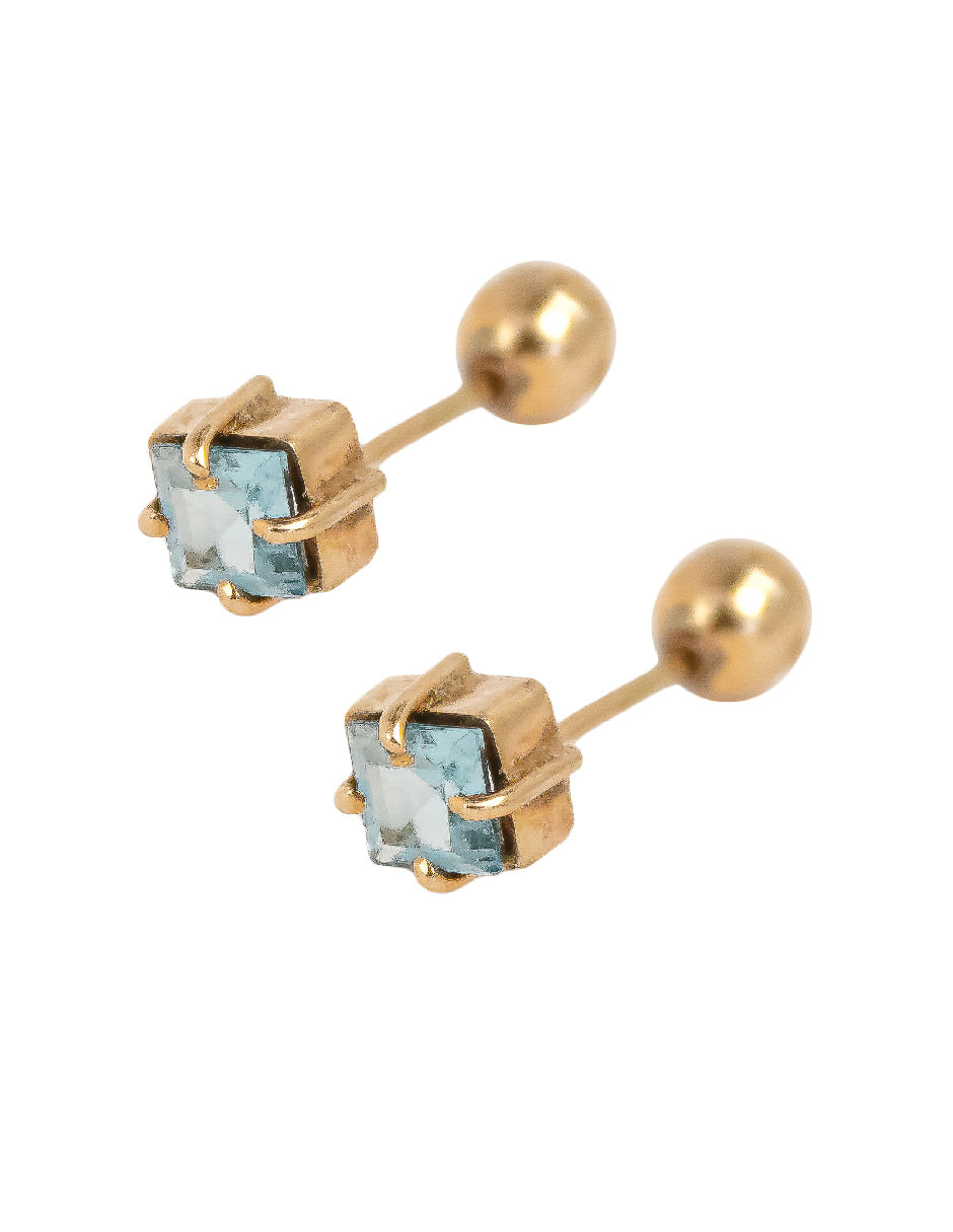 Aretes topacios Atasi en oro de 14 k.