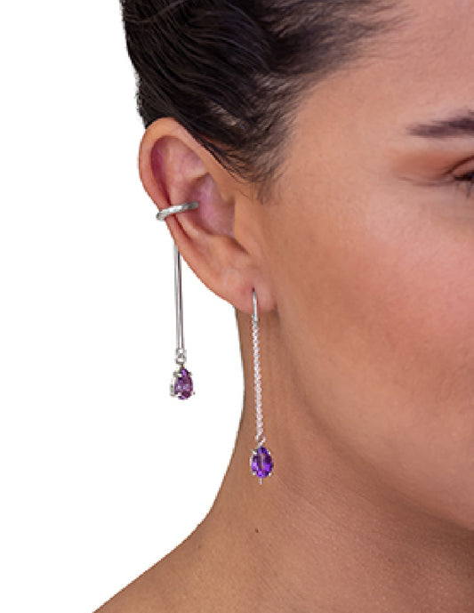 Aretes piedras naturales Cara Plata .925