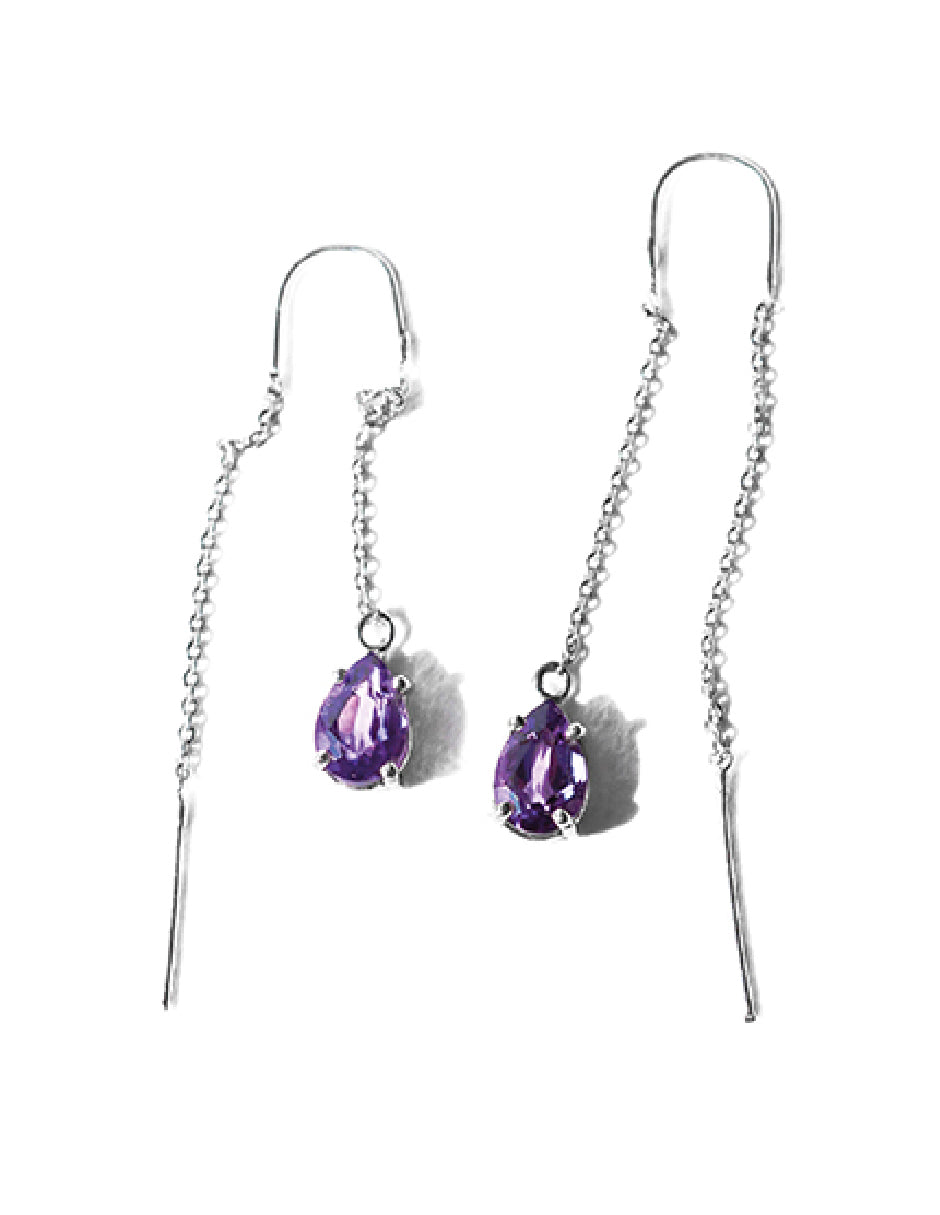 Aretes piedras naturales Cara Plata .925