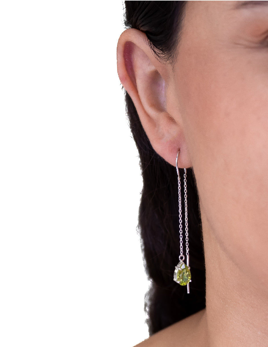 Aretes piedras naturales Cara Plata .925