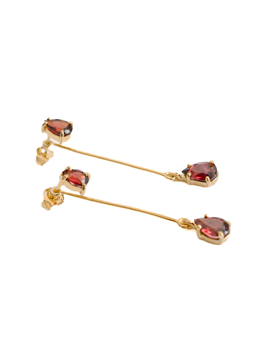 Aretes dobles piedras naturales Celine Plata .925