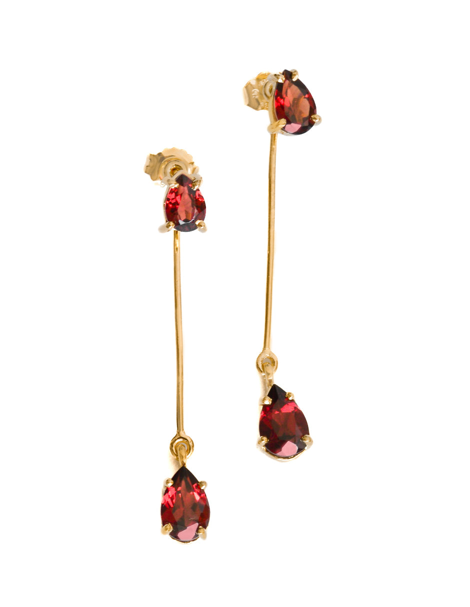 Aretes dobles piedras naturales Celine Plata .925