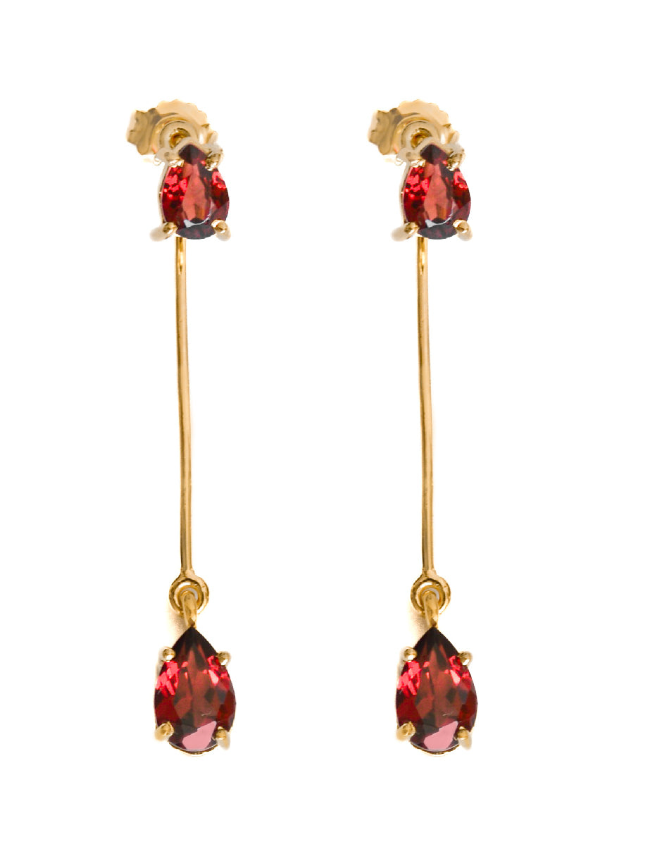 Aretes dobles piedras naturales Celine Plata .925