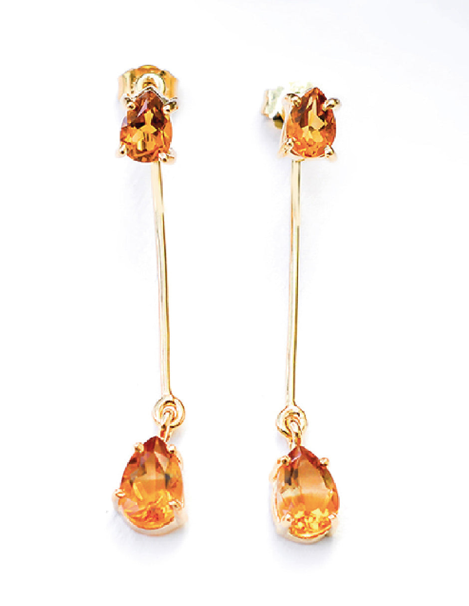 Aretes dobles piedras naturales Celine Plata .925