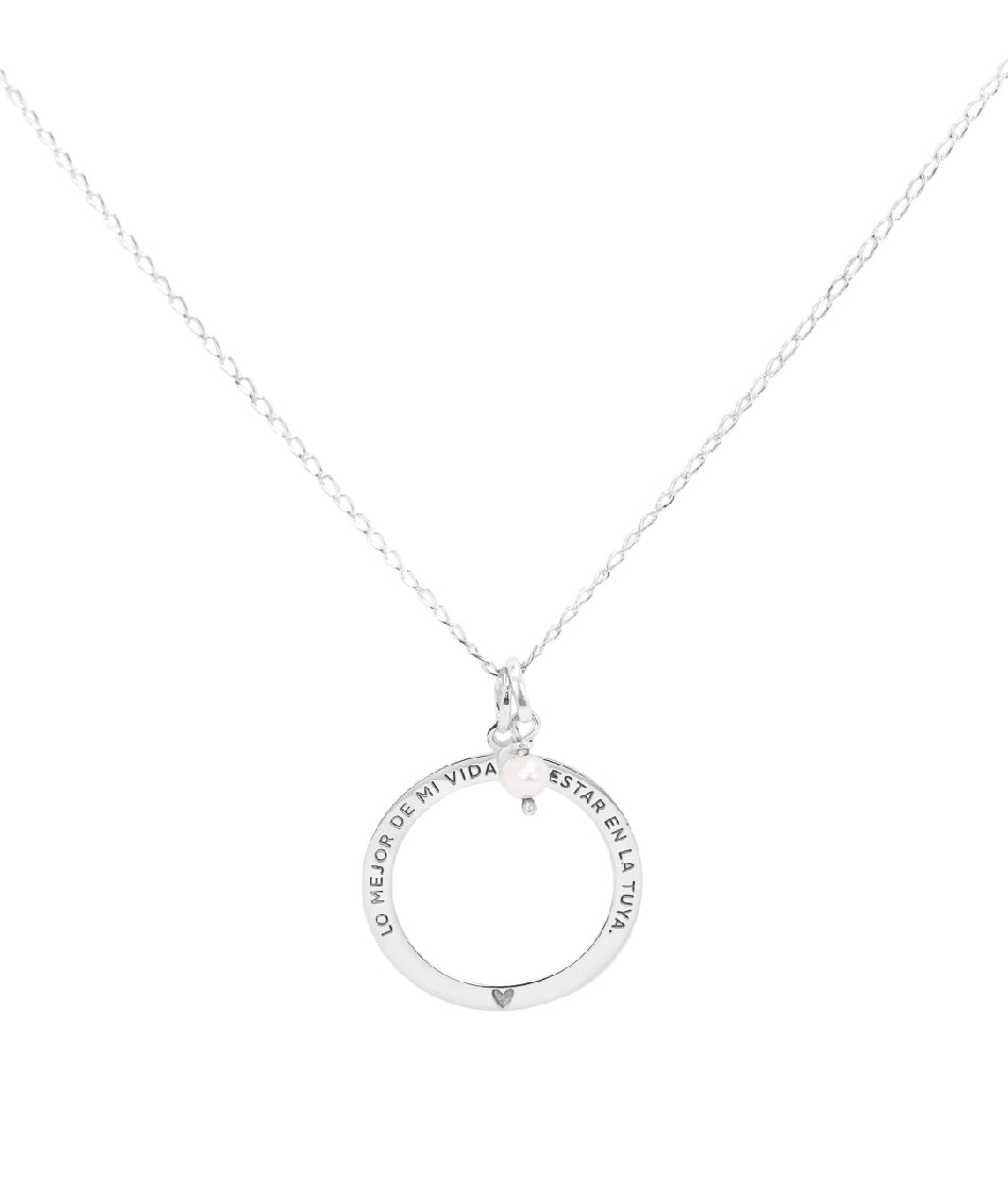 Collar de Amor Infinito para mamá Plata .925 personaliza con tu piedra de nacimiento