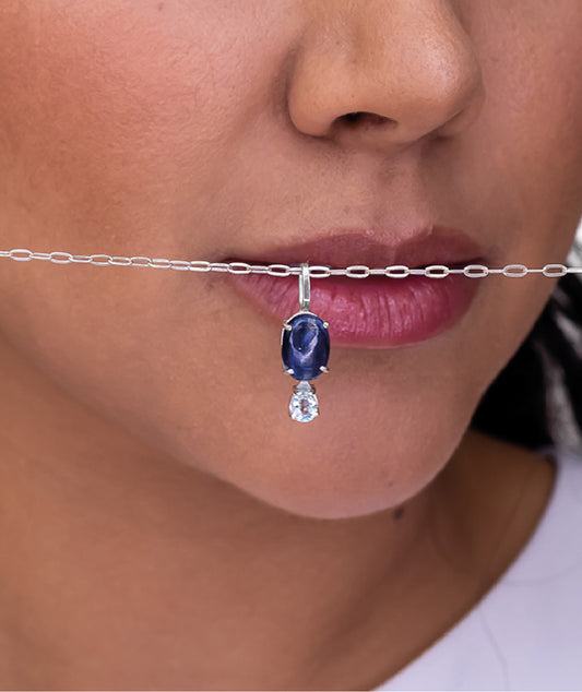 Collar de aguamarina Etérea Plata .925