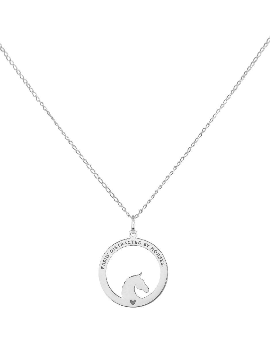 Collar frase caballos Campera Plata .925