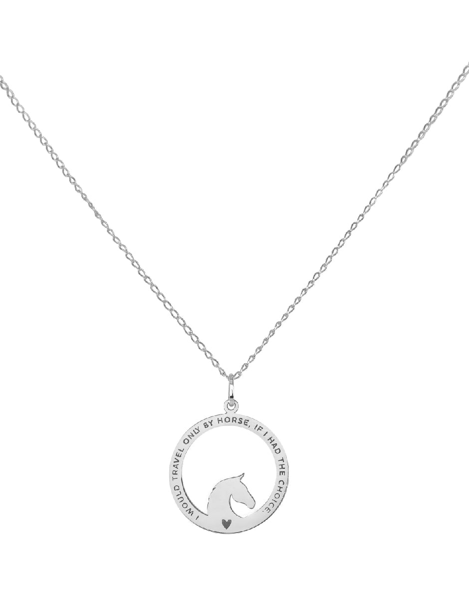 Collar frase caballos Campera Plata .925