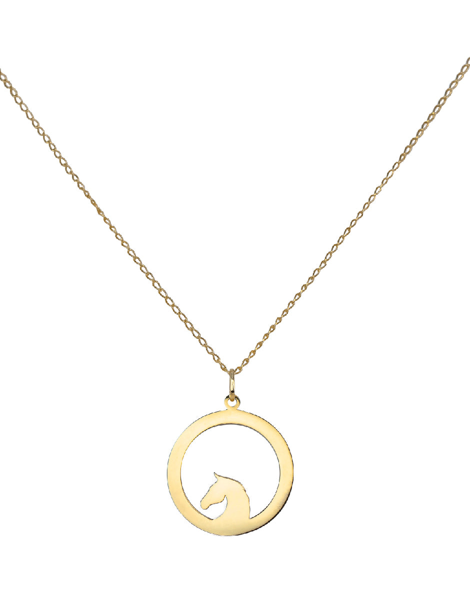 Collar frase caballos Campera Plata .925