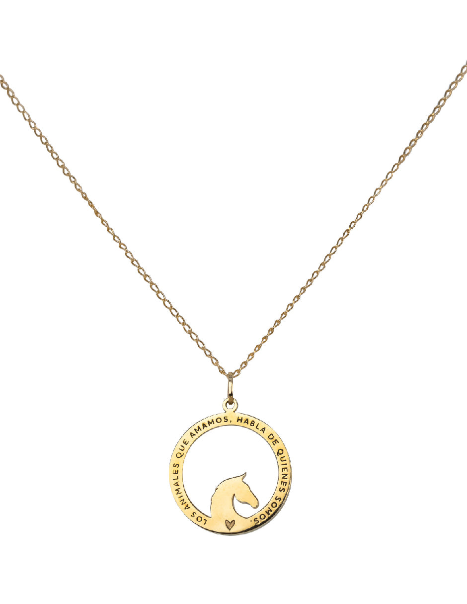 Collar frase caballos Campera Plata .925