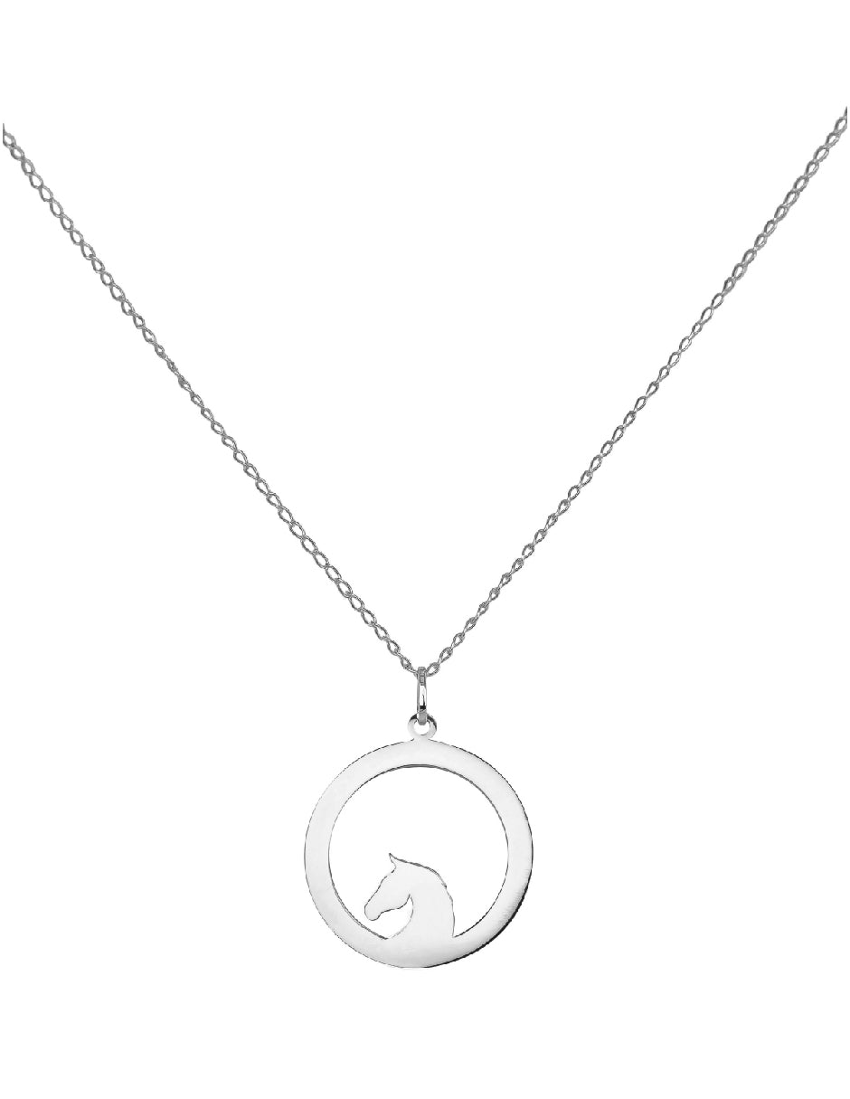 Collar frase caballos Campera Plata .925