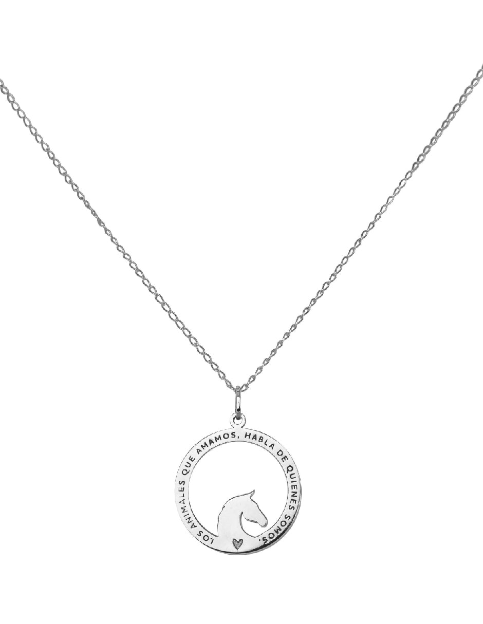 Collar frase caballos Campera Plata .925