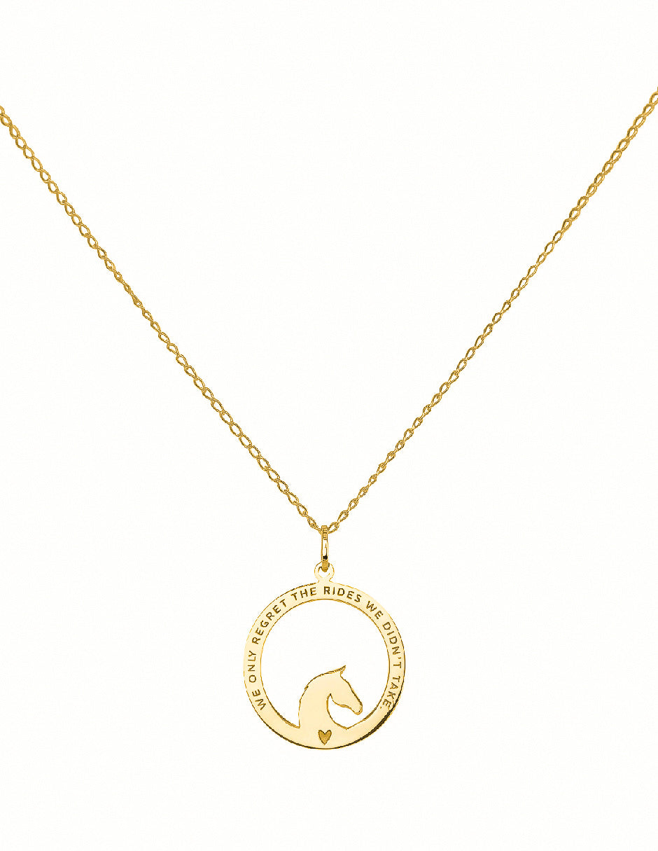 Collar frase caballos Campera Plata .925