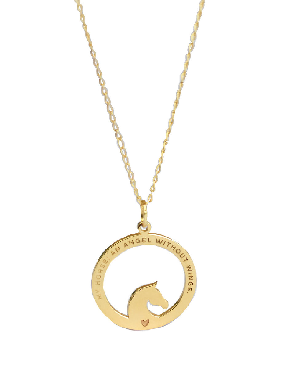 Collar frase caballos Campera Plata .925