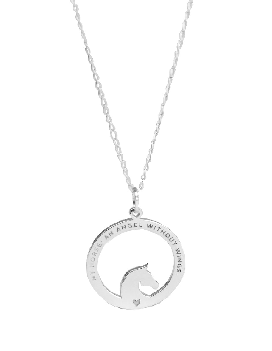 Collar frase caballos Campera Plata .925