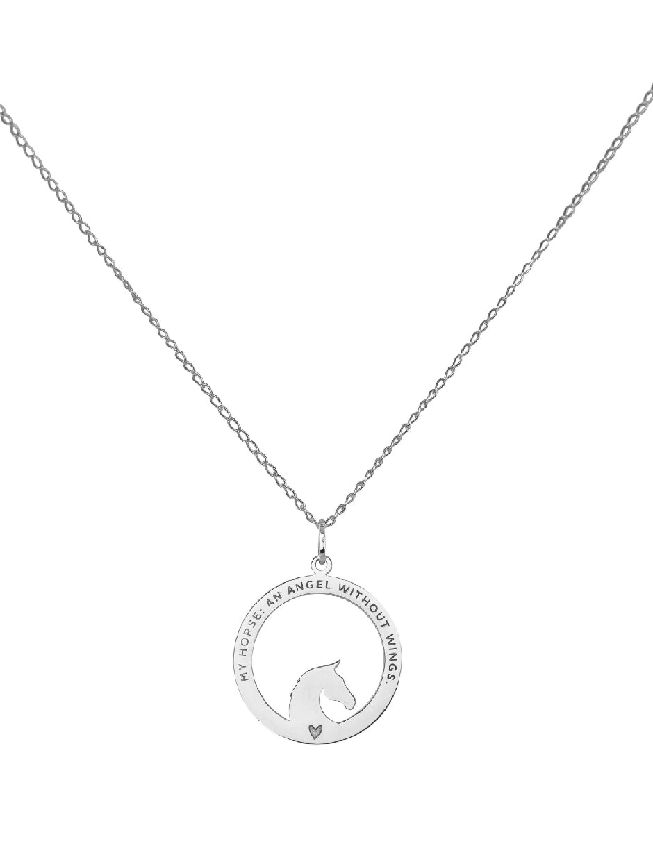 Collar frase caballos Campera Plata .925