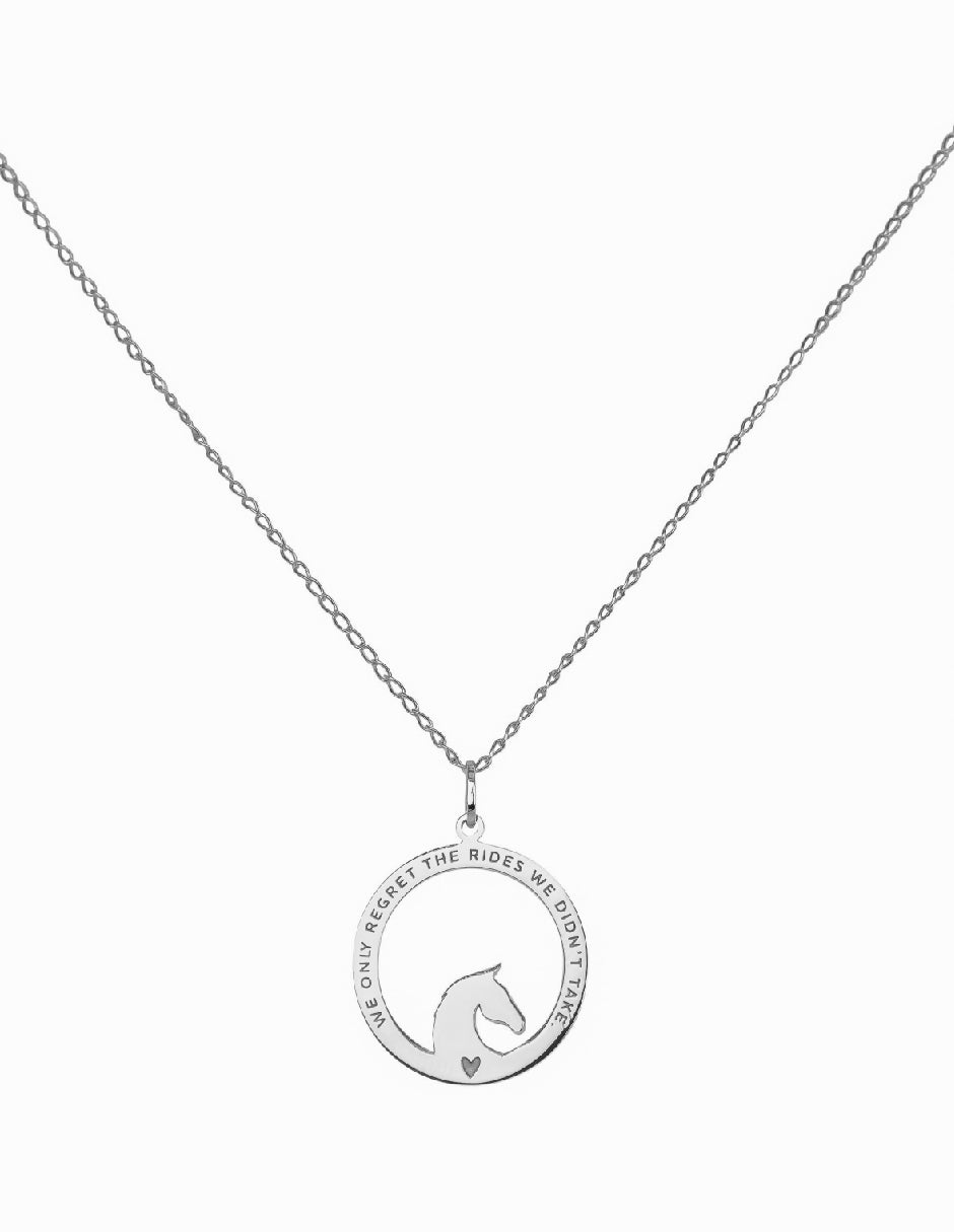 Collar frase caballos Campera Plata .925