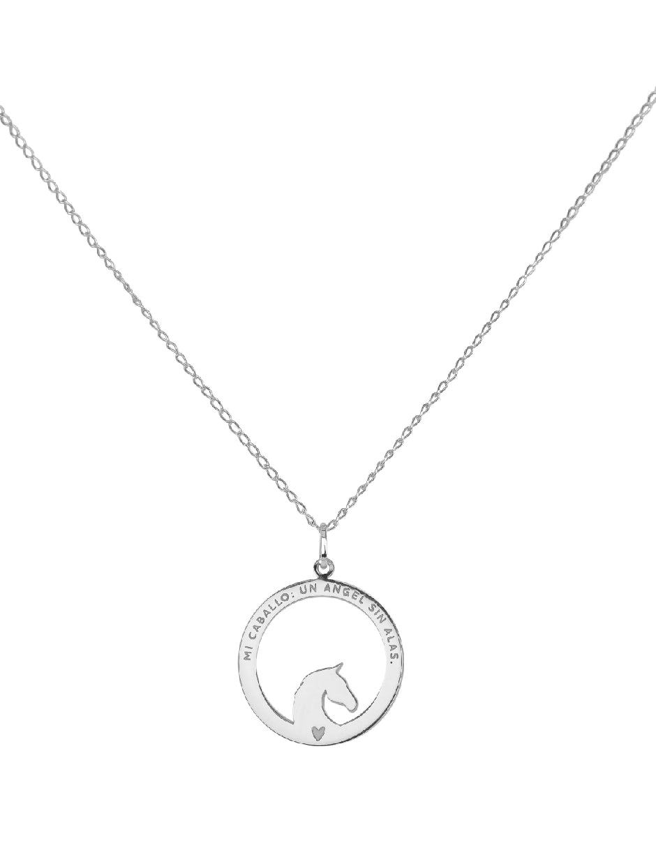 Collar frase caballos Campera Plata .925