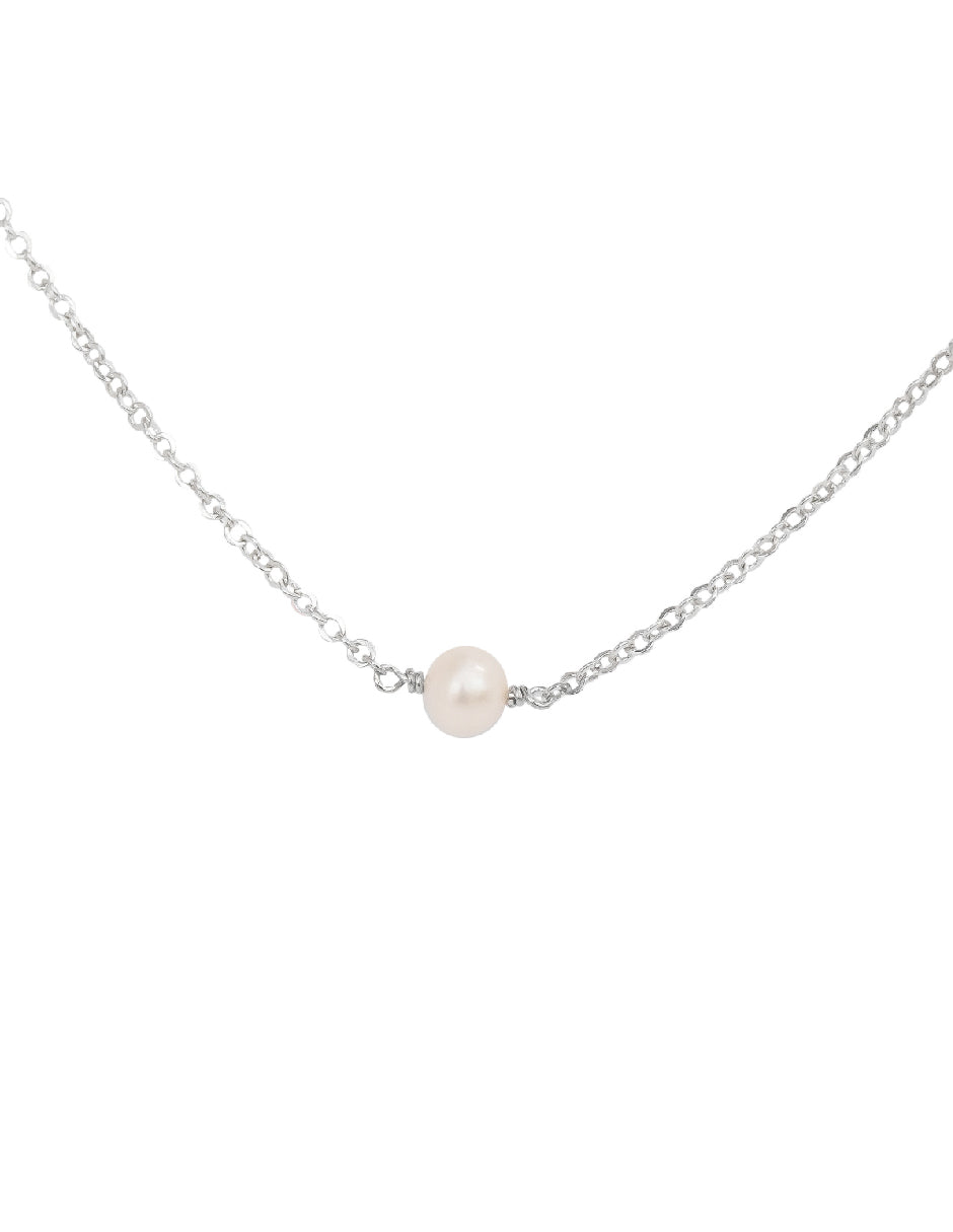 Collar perla redonda Freda Plata .925