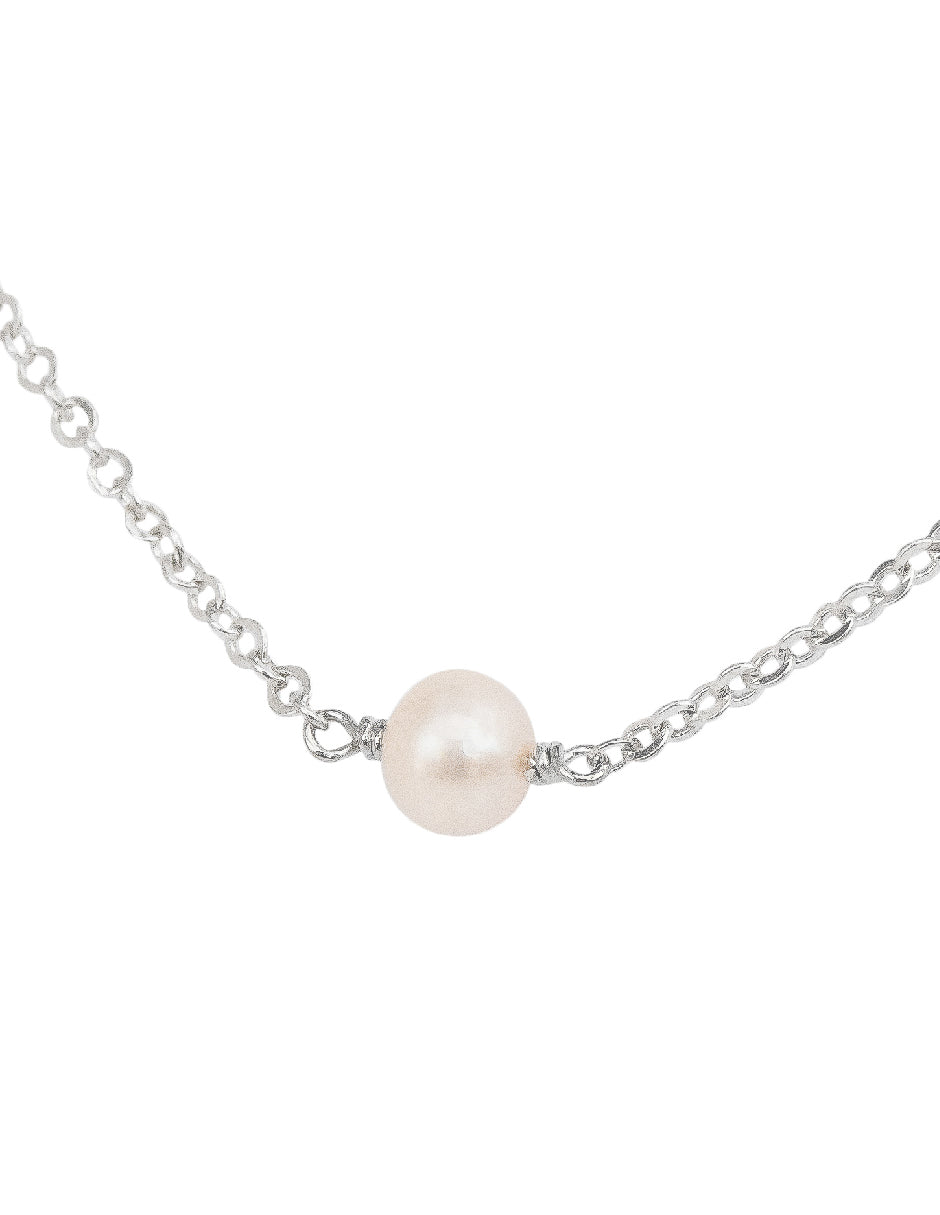 Collar perla redonda Freda Plata .925