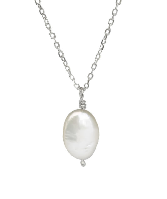 Collar perla orgánica Olympia Plata .925