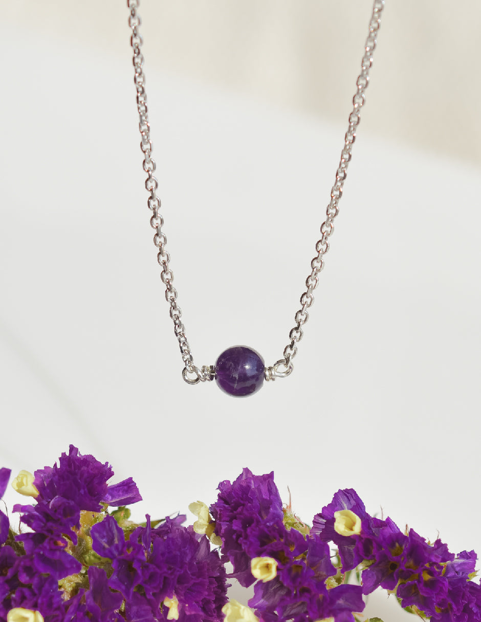 Collar amatista Amanda Plata .925