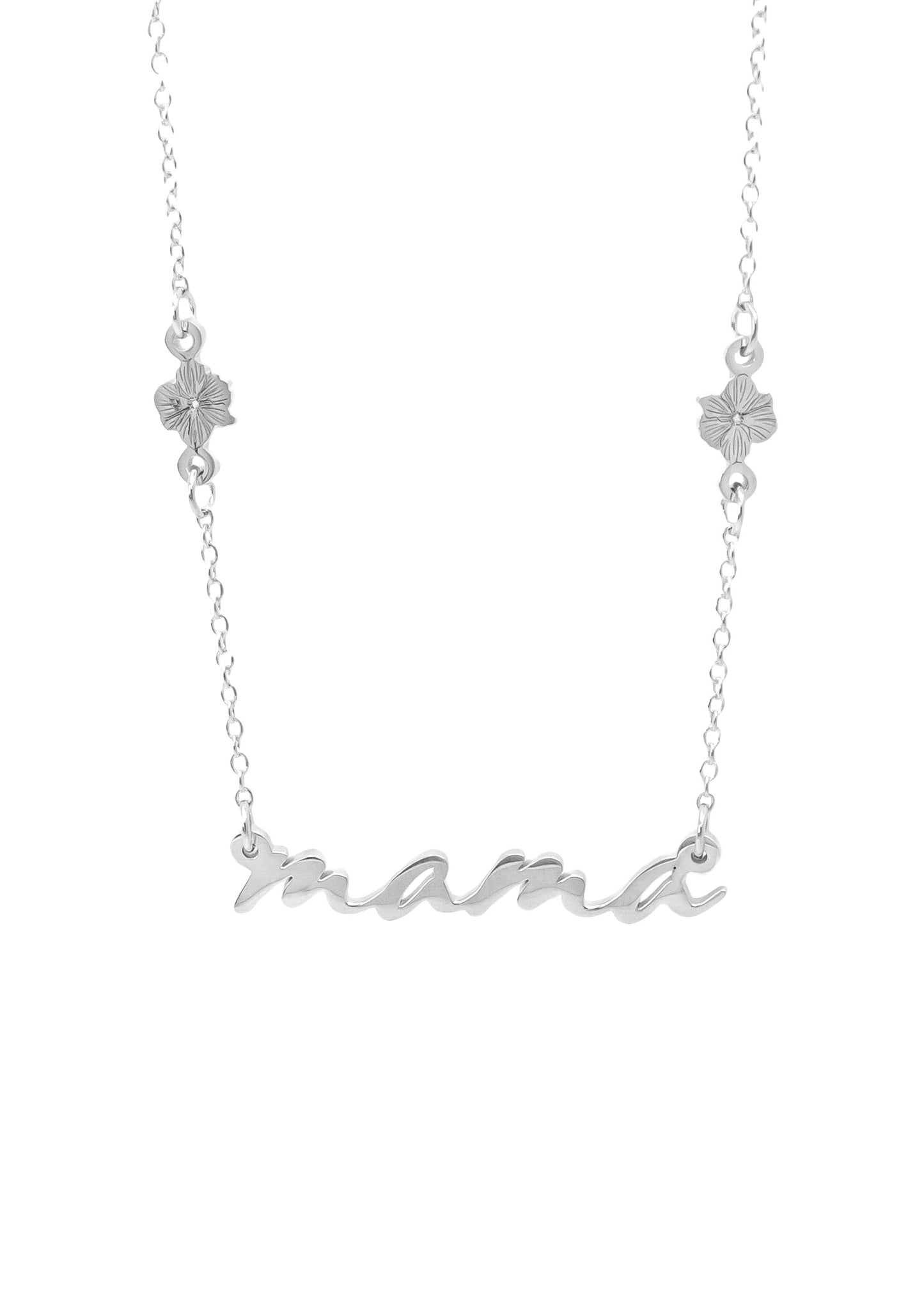 Collar Especial para mamá con flores en plata .925