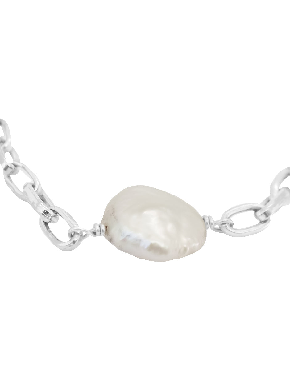 Pulsera con perla orgánica Florence Plata .925