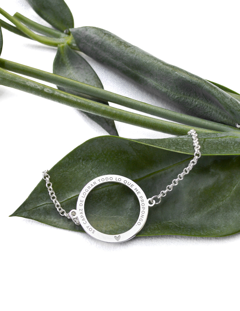 Pulsera frase empoderamiento Lara Plata .925