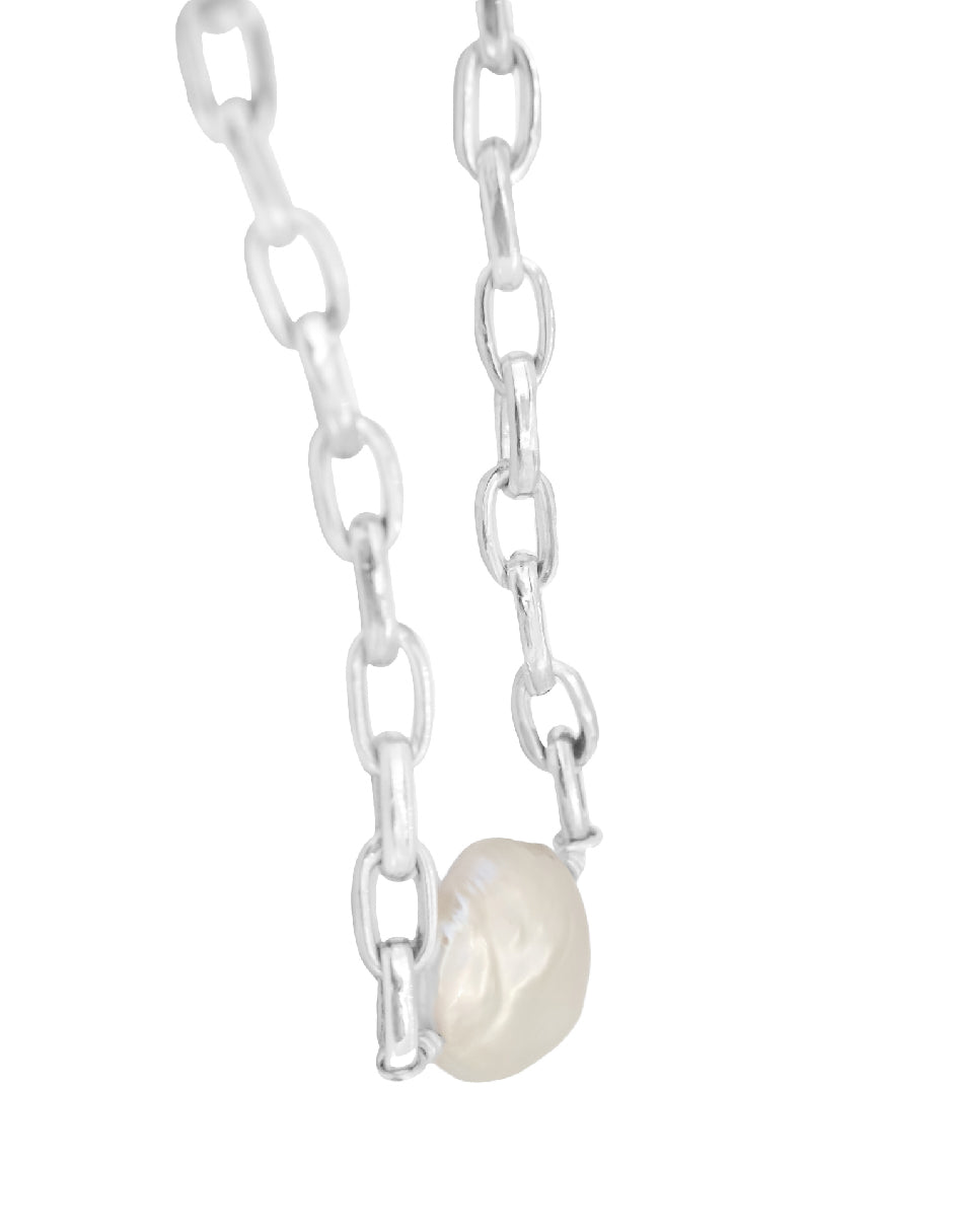 Pulsera con perla orgánica Florence Plata .925