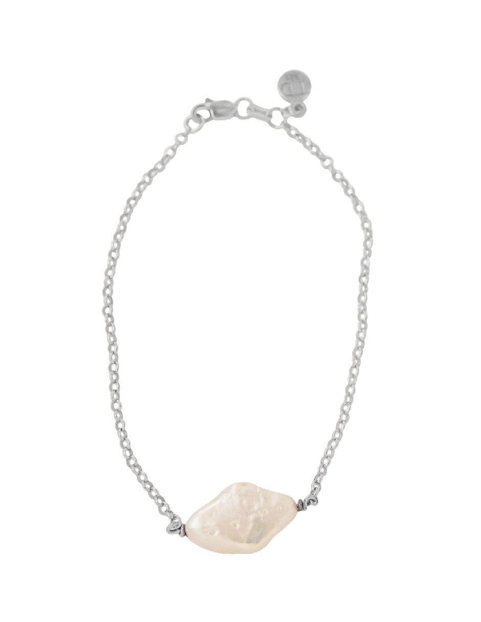 Pulsera perla orgánica Nara Plata .925