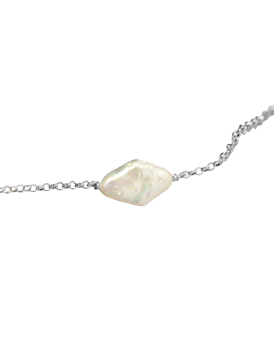 Pulsera perla orgánica Nara Plata .925