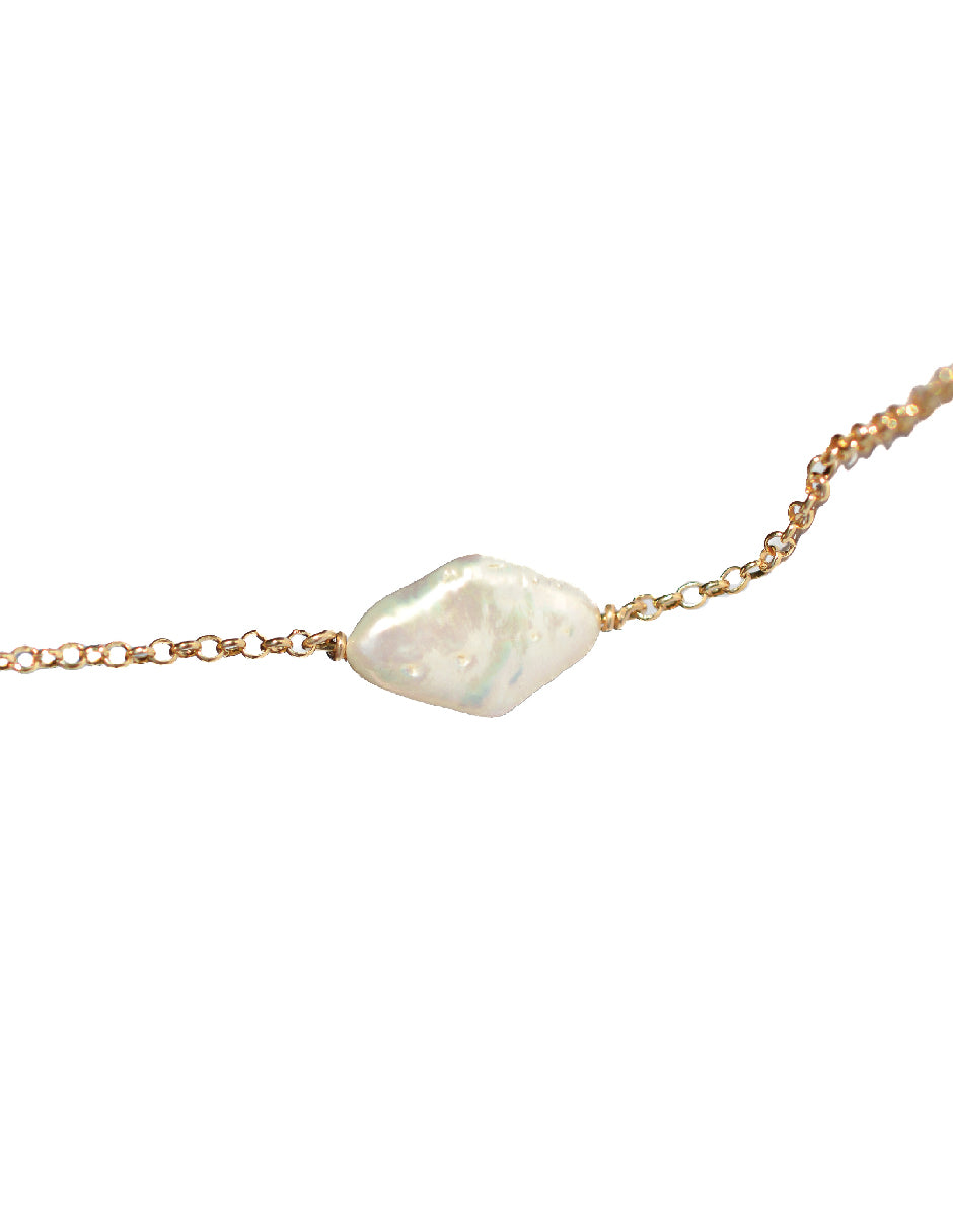 Pulsera perla orgánica Nara Plata .925